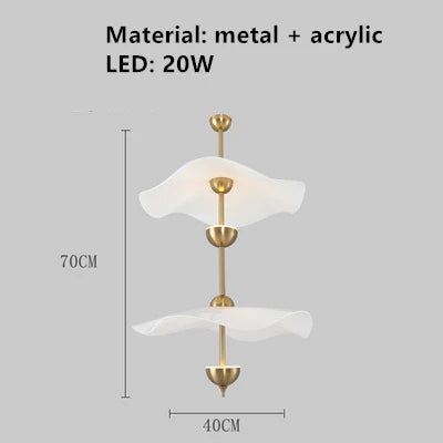 DecorBites™ Lotus Leaf Pendant Lamp - Gold Metal Art Deco Lighting for Home, Restaurant, Shop