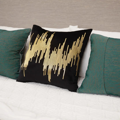 DecorBites™ Gold Leopard Embroidered Pillow Cover for Luxe Living Room Decor