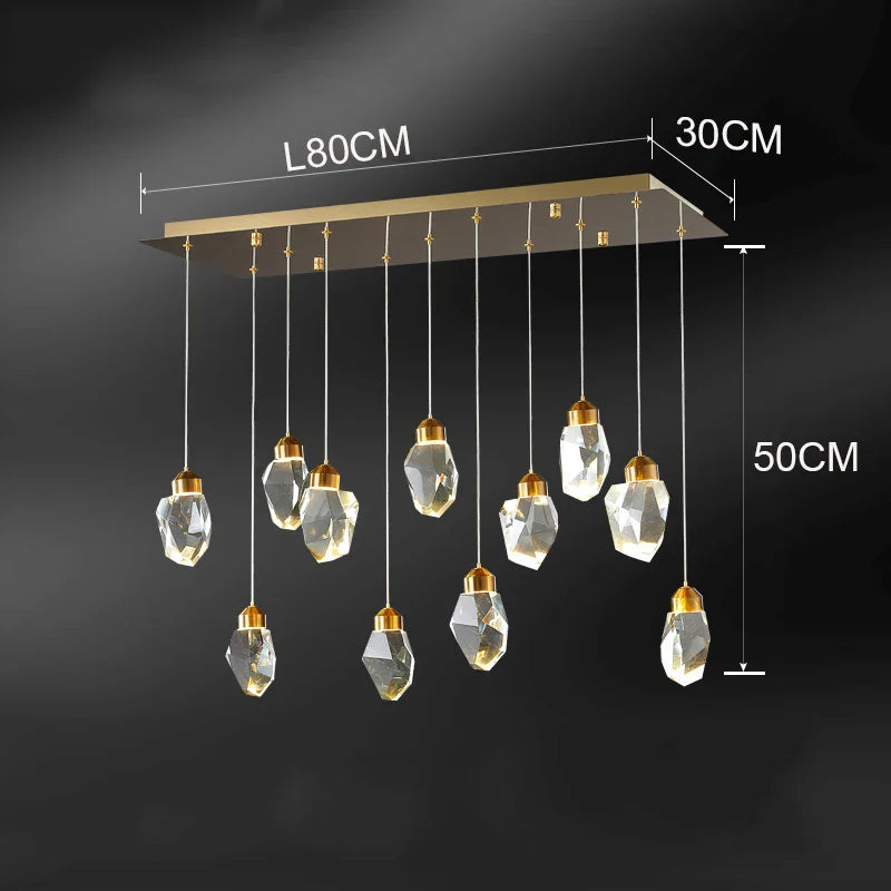 DecorBites™ Crystal Chandelier: Luxury Pendant Light for Living and Dining Room