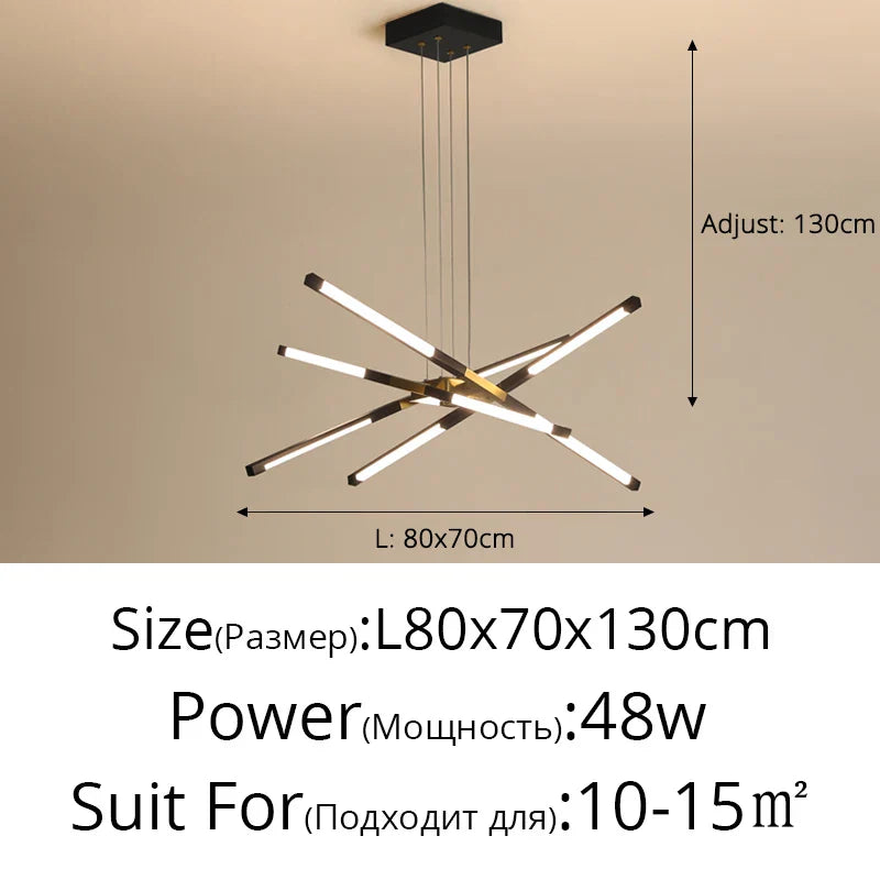DecorBites™ Dimmable LED Ceiling Chandelier, Modern Interior Lighting for Dining Room, Bedroom, Living Room