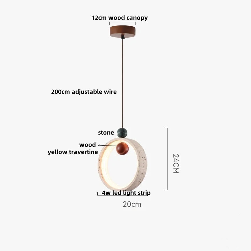ديكوربايتس™ مصباح معلق LED قابل للتعديل - تركيبات خشبية رخامية باللون الأصفر من الرخام بتصميم نورديك الحديث