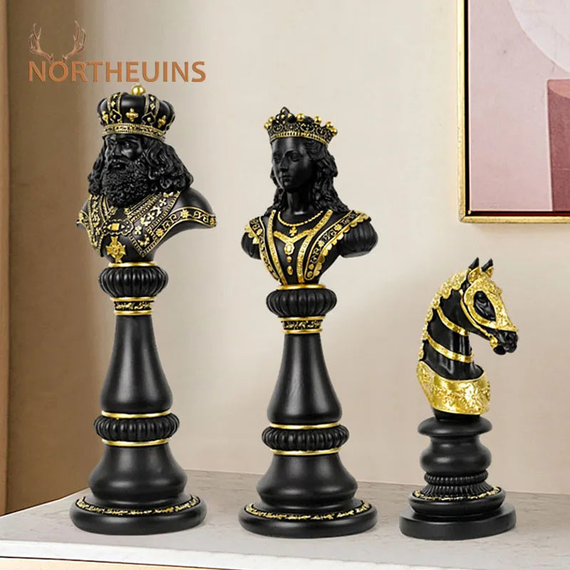 DecorBites™ Chess Figurines: 30cm International Chess Set for Home Decor