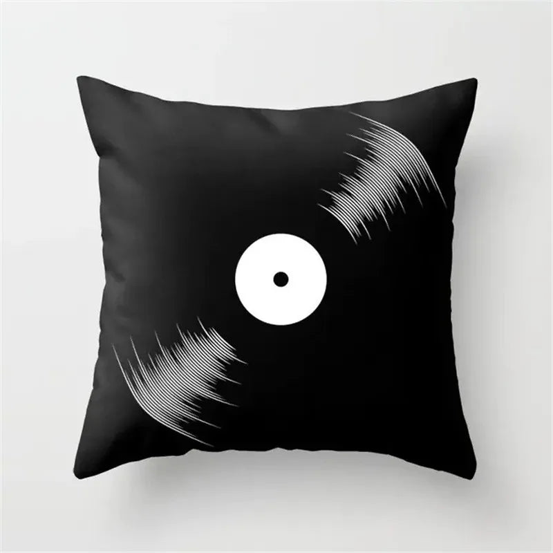 DecorBites™ Black Camera Print Retro Cushion Cover for Home Sofa Chair