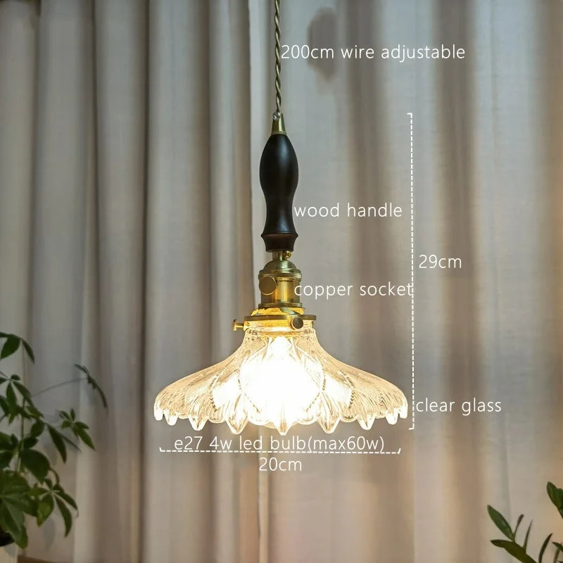 Green Glass Pendant Light Japanese Design Dining