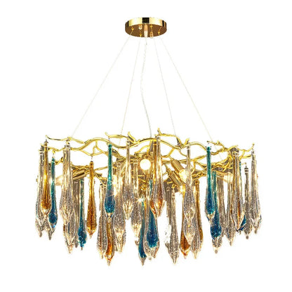 DecorBites™ Bird's Nest Crystal LED Chandelier: Modern Bubble Pendant Light for Living Room & Bedroom.