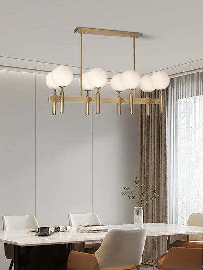 DecorBites™ Glass Balloon Chandelier: Elegant Led Round Hanging Light for Luxury Dining Room