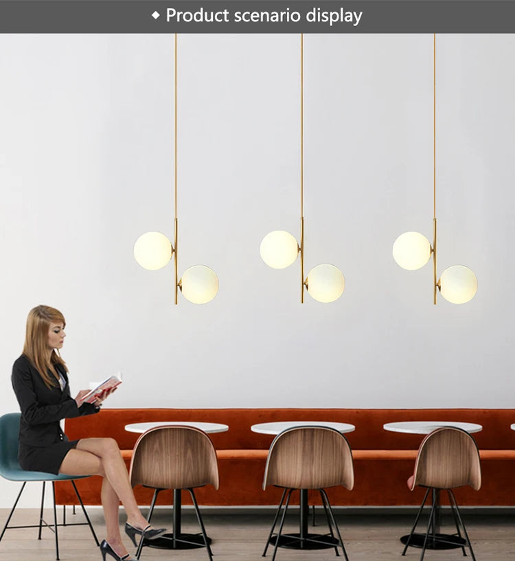 Copper Glass Pendant Light Multiple Voltages