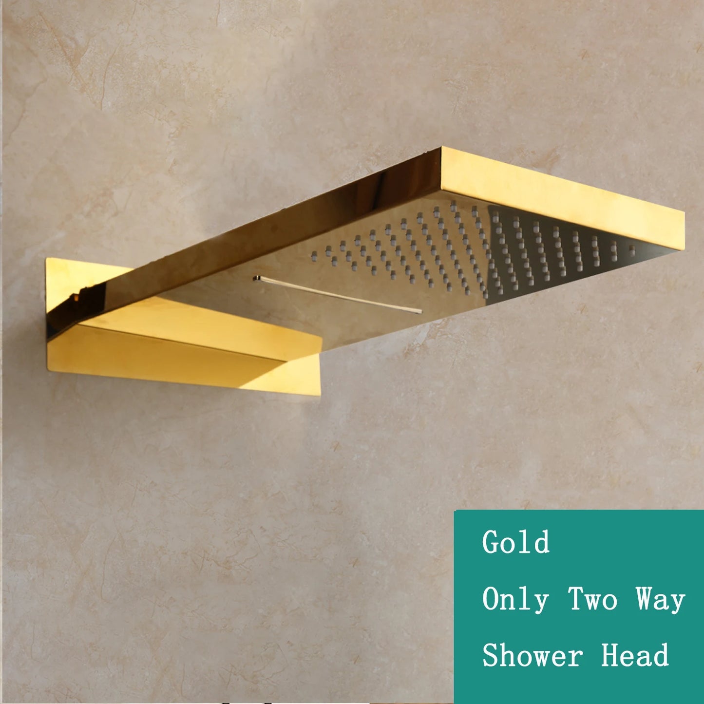 KEMAIDI Golden Black Bathroom Shower Systerm with Hand Spray 3 Functions Shower Faucet Set  Big Rainfall Waterfall Shower Head