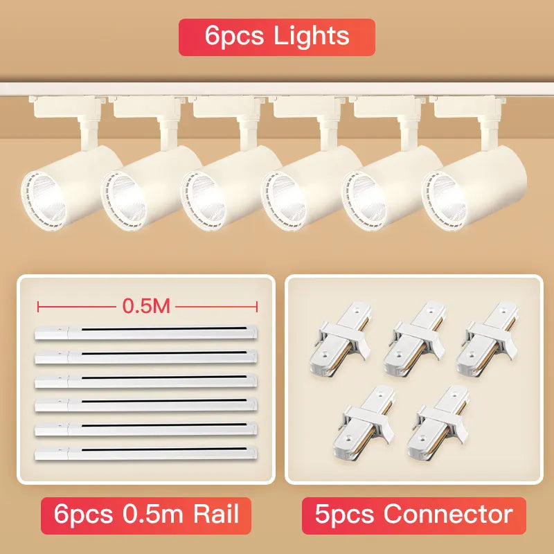 DecorBites™ COB Chandelier Track Ceiling LED Spotlights for Living Room, Store Rail Lighting
