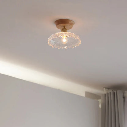 DecorBites™ Glass Wood LED Ceiling Light Modern Ceiling Lamp