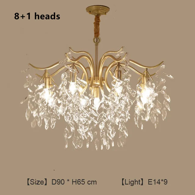 DecorBites™ Crystal Branch Chandelier: Modern Minimalist Luxury Lighting for Living Room and Bedroom