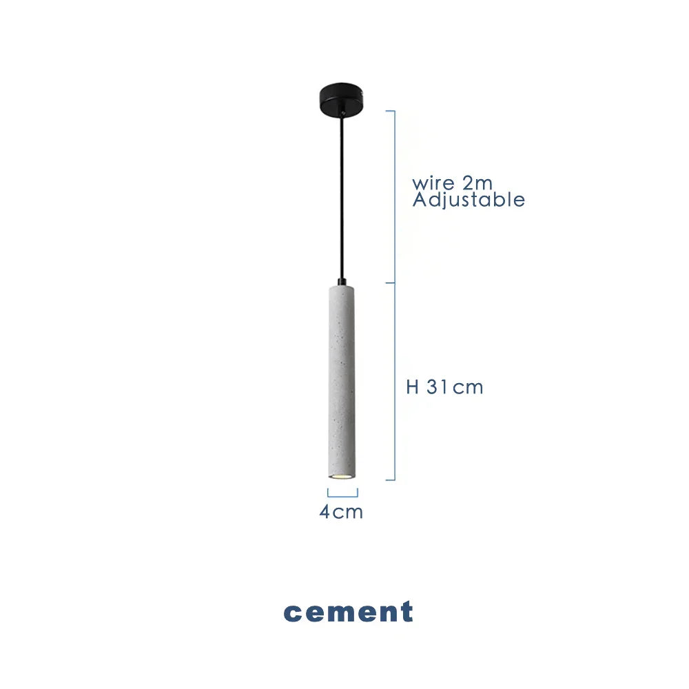 Lámpara colgante de tubo de hormigón DecorBites™