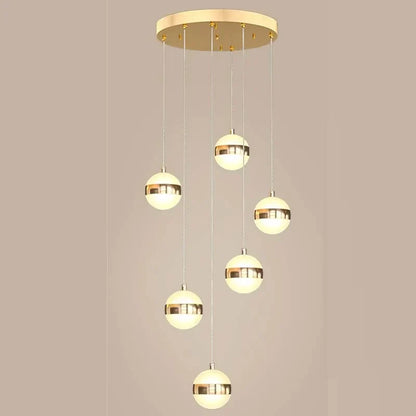 DecorBites™ Gold Acrylic Chandelier - Modern Staircase LED Lighting