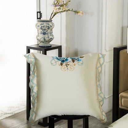 طقم أغطية سرير DecorBites™ 200S مطرز من القطن المصري، مقاس كوين كينج