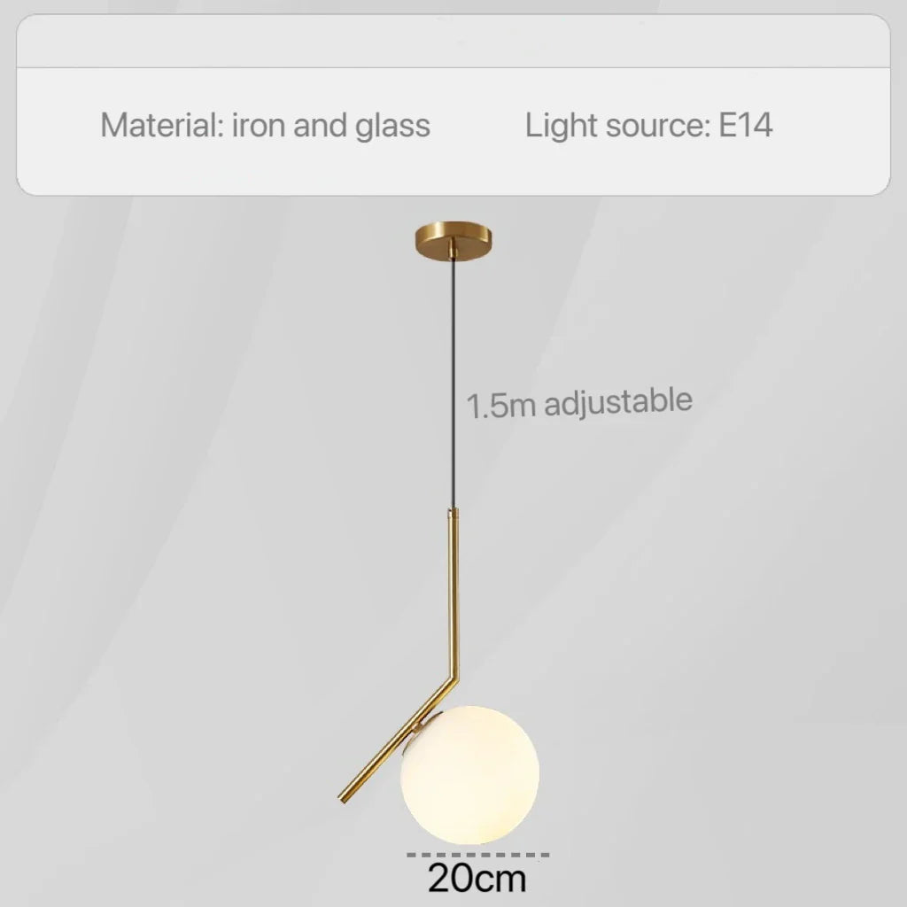 DecorBites™ Glass Pendant Lights: Modern Bedroom Bedside Chandeliers for Home Indoor Decor