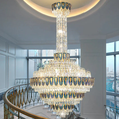 DecorBites™ Crystal Chandelier for High-End Designer Duplex Living Room