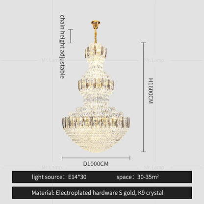DecorBites™ Light Luxury Crystal Chandelier: Postmodern Elegance for Hotels, Villas, and Duplexes