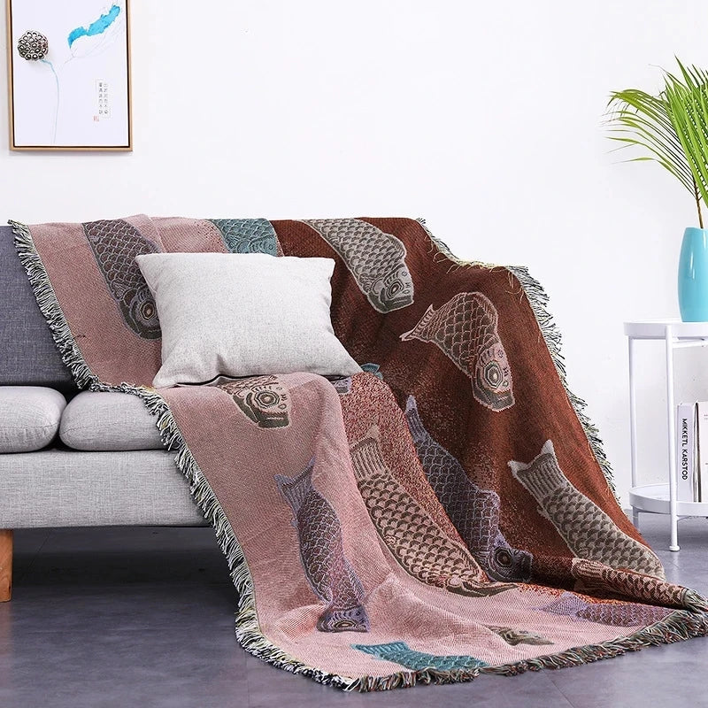 DecorBites™ Dustproof Butterfly Carp Pattern Sofa Blanket