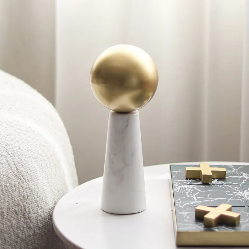 DecorBites™ Golden Ball Marble Cone Metal Spherical Ornaments