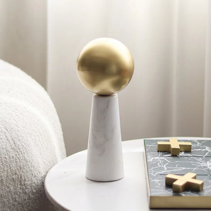 DecorBites™ Golden Ball Marble Cone Metal Spherical Ornaments