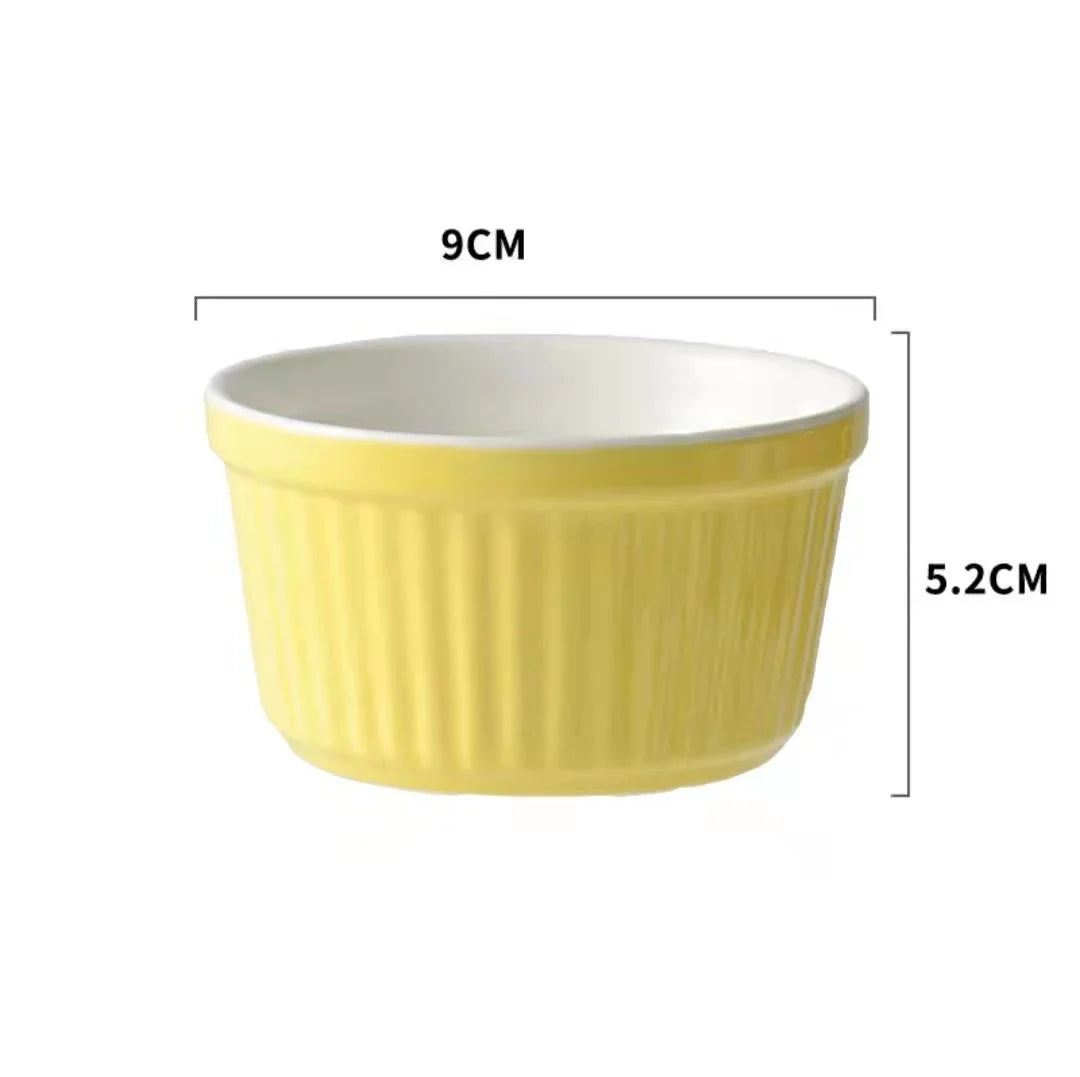 Recipiente de cerámica para hornear DecorBites™ de 3.5 pulgadas, resistente a altas temperaturas, ideal para postres y pudines.