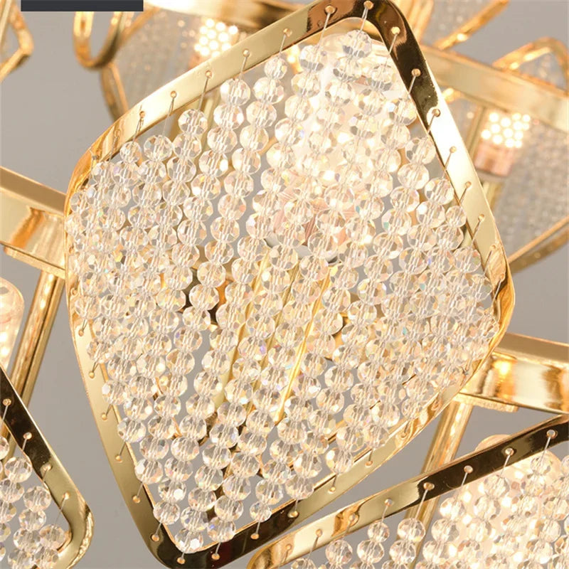 DecorBites™ Crystal Chandelier Pendant Light: Modern Luxury Luminaria for Living Room Décor