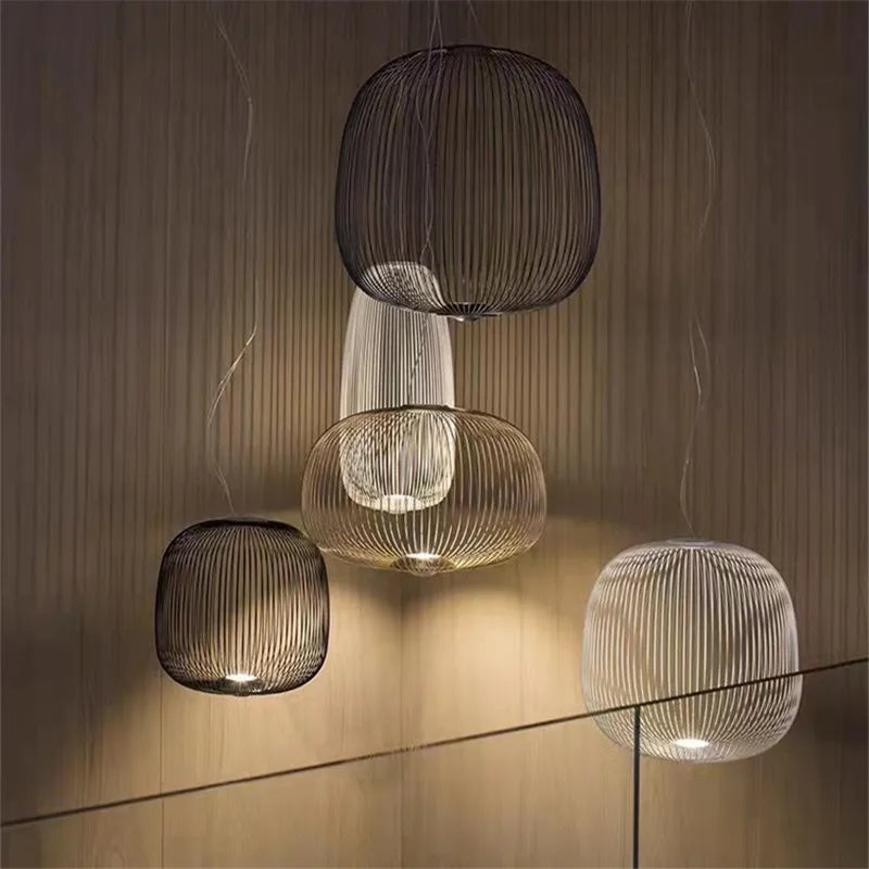 Spokes Birdcage Pendant Light in Polished Chrome