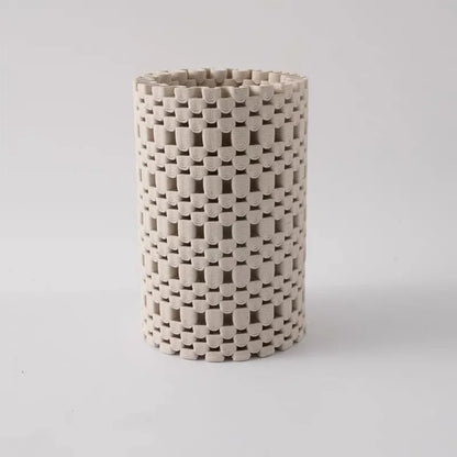 مزهرية زهور خزفية قابلة للطي بتصميم هندسي من DecorBites™، ديكور منزلي، حرف يدوية