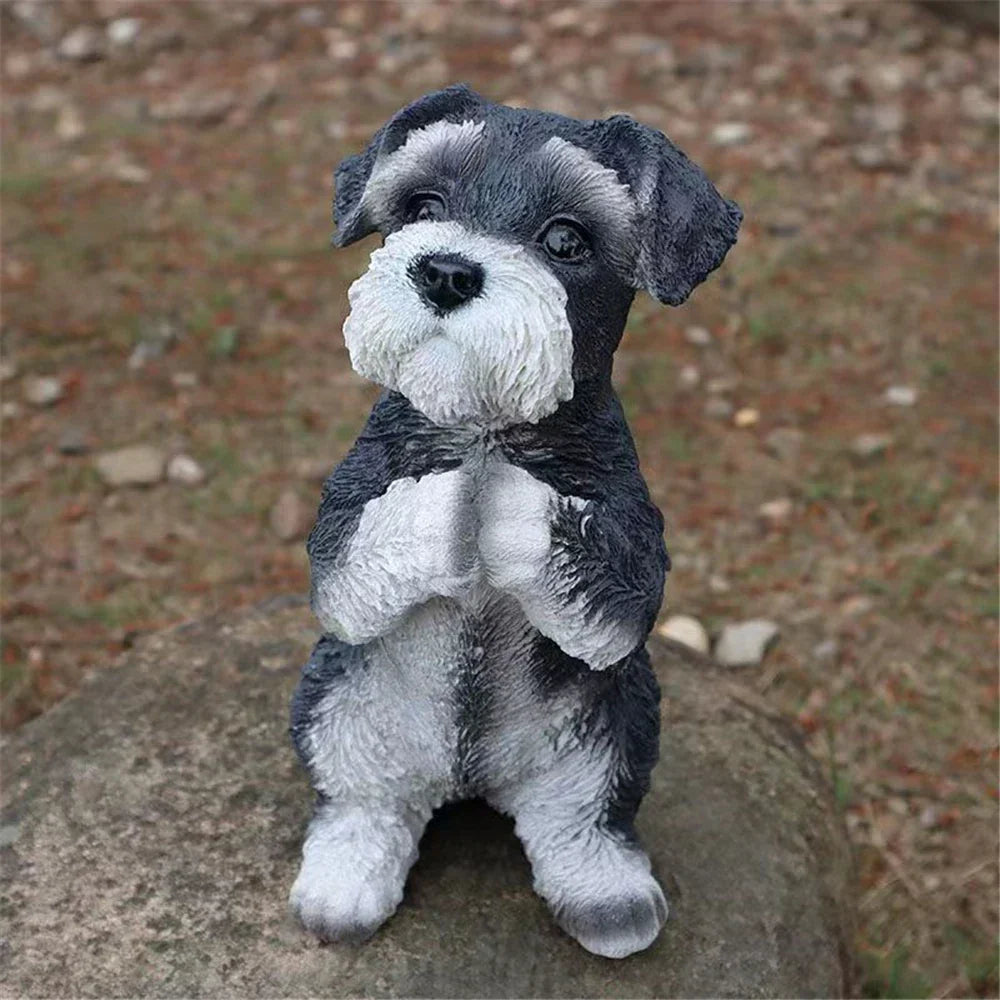 DecorBites™ Dog Sculpture for Home Decor - Lifelike Resin Pup Figurine Craft