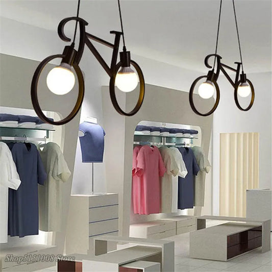 DecorBites™ Industrial Bicycle Pendant Light for Living Room, Restaurant, and Bar