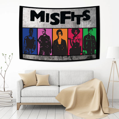 Misfits Rock Band Wall Tapestry by Decobites - Music Tapestries for Bohemian Home Decor