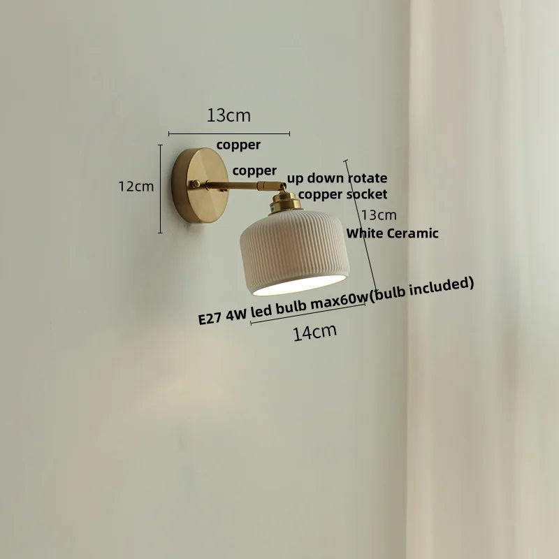 DecorBites™ Ceramic LED Wall Light with Pull Chain Switch, Nordic Modern Design