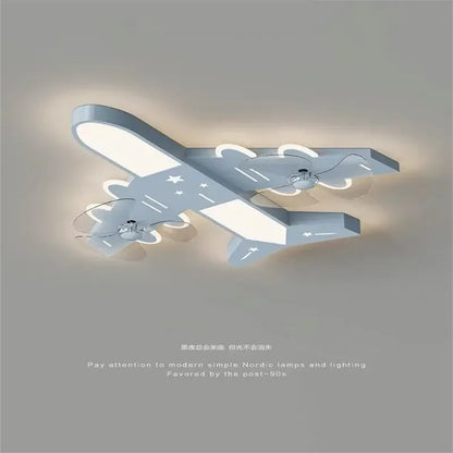 ديكوربايتس™ - إضاءة مروحة سقف على شكل طائرة لغرفة الأطفال
