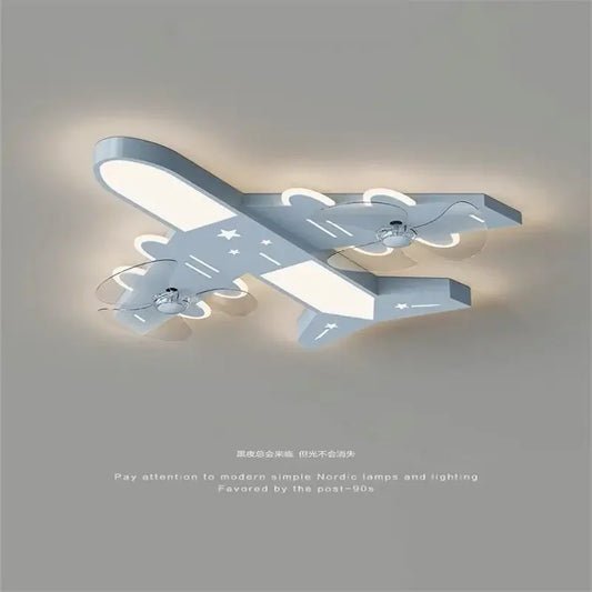 DecorBites™ Kids Room Airplane Ceiling Fan Light Fixture