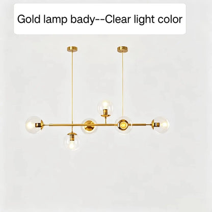 Nordic Long Bar Glass Globe Pendant Light