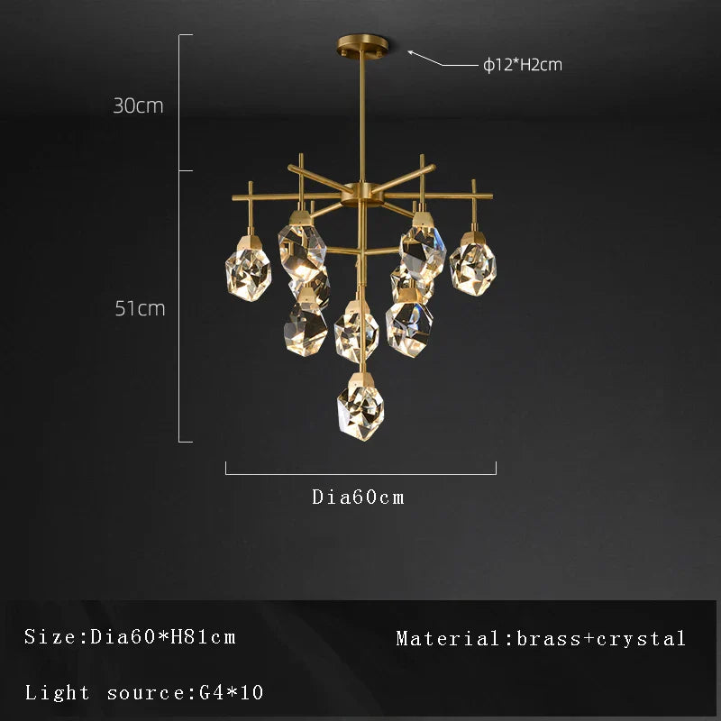 Lámpara de techo tipo araña de cristal DecorBites™ de diseño moderno para sala de estar y comedor