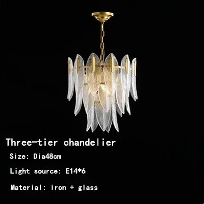 Decorbites™ Blatt-Glas-Kronleuchter - Nordischer Stil Lichtluxus-Hängeleuchte