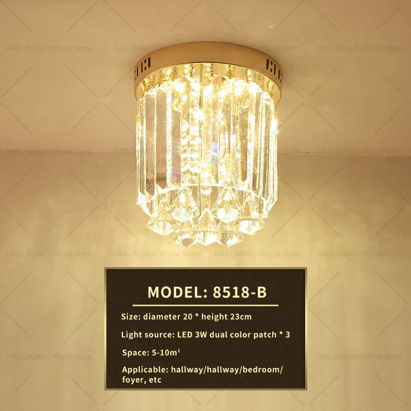 DecorBites™ Elegant Crystal Ceiling Light for Entryway, Stairs, and Hallway