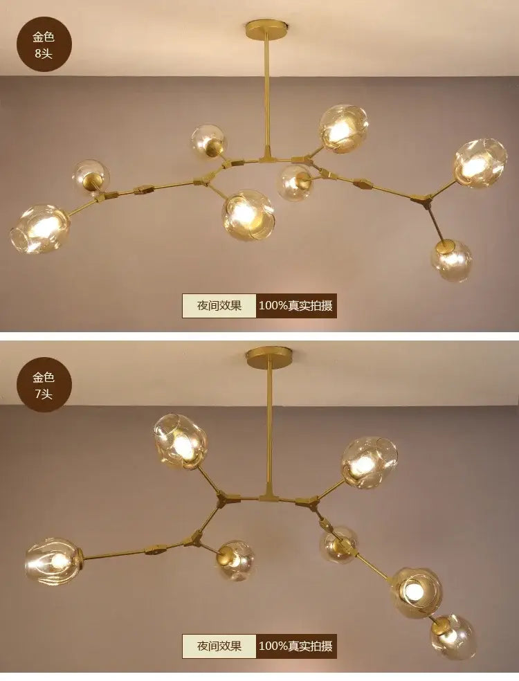 DecorBites™ Contemporary Glass Bubble Chandelier for Living Room
