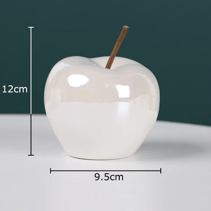 DecorBites™ Glowing Ceramic Apple Room Decor Sculpture with LED Light Display.