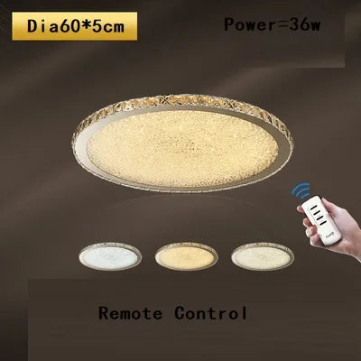 DecorBites™ Crystal Round Ceiling Lamp Elegant LED Lighting for Bedroom & Living Room