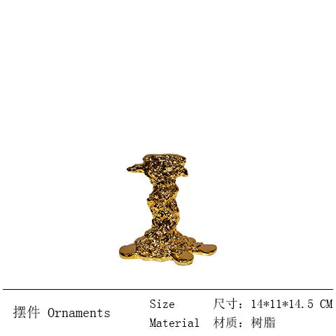 DecorBites™ Golden Candlestick Holder Resin Plated Melt Shape for Wedding & Home Decor