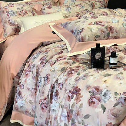 طقم أغطية سرير DecorBites™ 100S من القطن المصري المطبوع لمقاس كوين كينج Ru