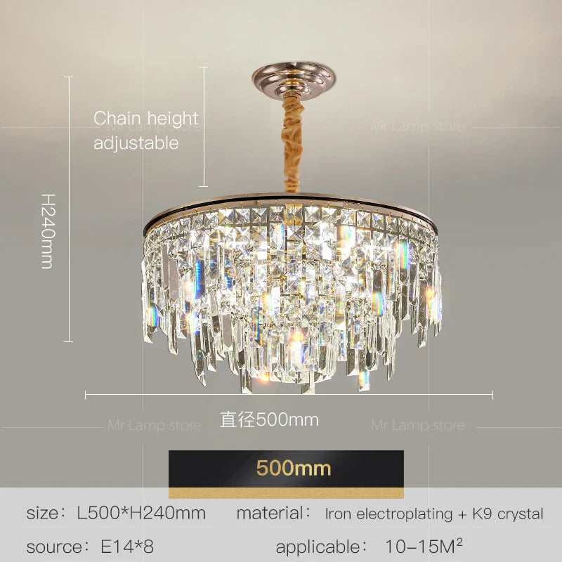 DecorBites™ Crystal LED Chandelier for Living Room, Dining & Bedroom - High-end Luxury Lighting