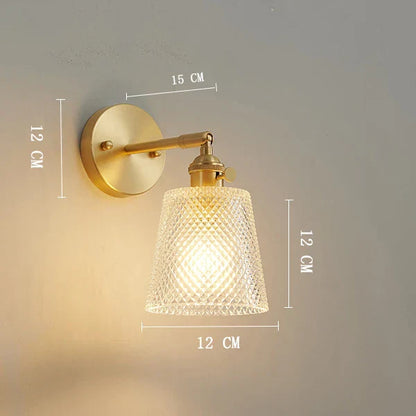 DecorBites™ Clear Glass LED Wall Light Copper Pull Chain Switch Modern Wandlamp