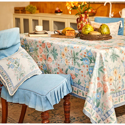 Funda de cojín lumbar DecorBites™ con estampado floral pastoral francés, 30 x 50 cm, textura de tela de lujo.