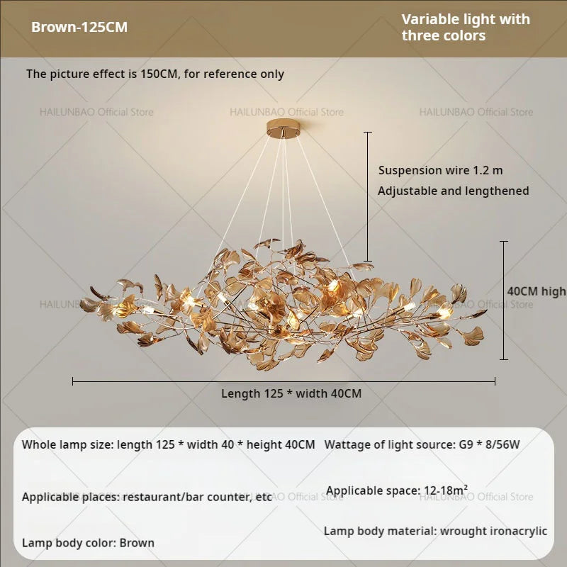 ثريا أوراق الجنكة من ديكوربايتس™: ديكور فني عصري فاخر للمنزل والمطعم والحانة