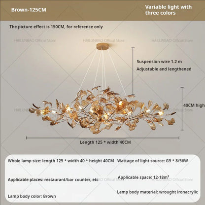 ثريا أوراق الجنكة من ديكوربايتس™: ديكور فني عصري فاخر للمنزل والمطعم والحانة