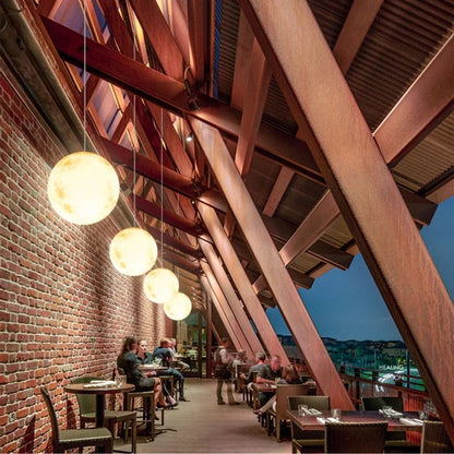 DecorBites™ Full Moon Chandelier: Nordic Retro Ball LED Pendant Light for Creative Home Decoration