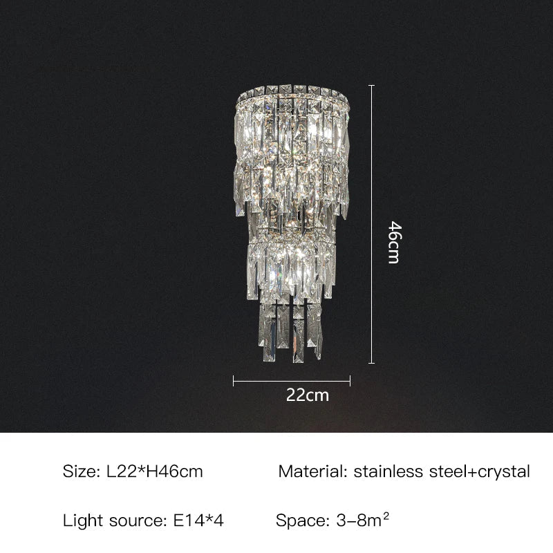 Lámpara de pared de cristal DecorBites™: Iluminación nocturna elegante y lujosa para sala de estar, dormitorio o villa